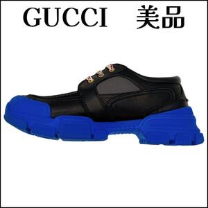 GUCCI グッチ BOATREK レザー×ファブリック 9.5 スニーカー