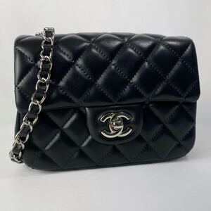 極美品　CHANEL シャネル　 チェーンショルダーバッグ　マトラッセ ブラック　黒　ココマーク　１円スタート　