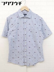 ◇ ◎ SHIPS シップス 半袖 シャツ サイズL ブルー系 メンズ