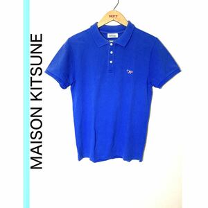 MAISON KITSUNEトリコロールフォックス メゾンキツネ ポロシャツ 青