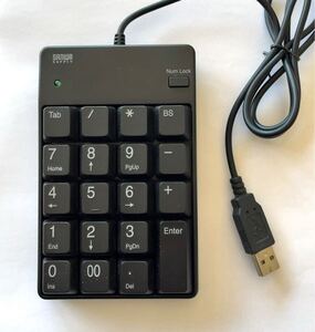 ELECOM USB接続 テンキーボード NT-17UBK 中古