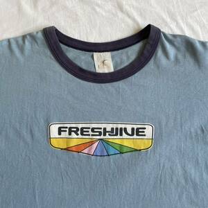 希少! 90s FRESH JIVE リンガー ロゴ Tシャツ XL USA製 シングルステッチ FRESHJIVE ビンテージ OLD サーフ スケート