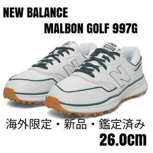 ニューバランス MALBON GOLF X 997Gホワイトグリーン 26.0