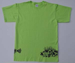 オニオコゼTシャツ、魚Tシャツ、黄緑、送料無料、メンズXL