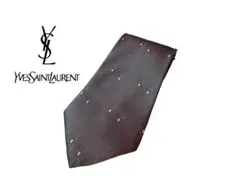 【美品】YVES SAINT LAURENT ネクタイ グレー 総柄