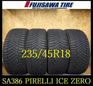 【SA386】K1412094送料無料◆ 2020年製造 約8.5部山●PIRELLI ICE ZERO●235/45R18●4本