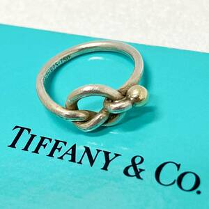 Tiffany ラブノット 925 750 リング シルバー ゴールド Sv925 K18 18金 ブランド アクセサリー ティファニー 13号 中古品