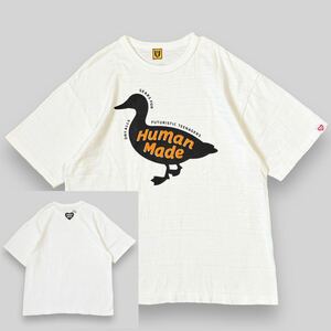 希少！ HUMAN MADE ヒューマンメイド ダック 両面 プリント Tシャツ 2XL 白 アニマル アヒル カモ nigo A BATHING APE アベイシングエイプ 