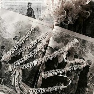 残3 19世紀 フランスアンティーク 2x100cm リネン Le Puy en Velay 蔓薔薇と蜘蛛の巣によるボビンレースb ル・ピュイ ハンドメイド ドール