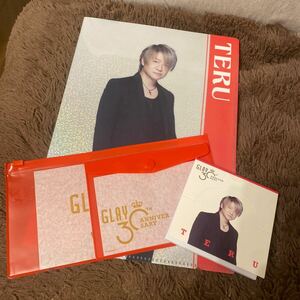 エンタメくじ　GLAY 30th Anniversary TERU 3種セット　スタンドメモ　PVCクリアマルチケース2個セット　見開きラメクリアファイル　3種