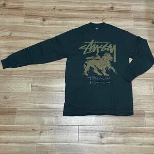 【M】 USA正規品 Stussy ステューシー RASTA FLAG ラスタライオン TOKYO 長袖Tシャツ ロンT 黒 レゲエ ストリート 西海岸 (71) 