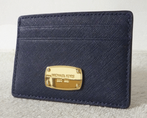 ☆美品☆　マイケルコース　MICHAELKORS　レザー　ネイビー　紺　定期入れ　名刺入れ　パスケース