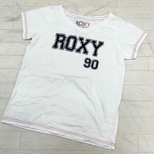 1465◎ ROXY ロキシー トップス tシャツ カットソー 半袖 クルーネック ビック ロゴ プリント カジュアル ホワイト レディースL