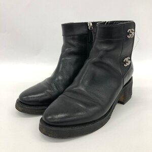 CHANEL シャネル ココマーク レザー ショートブーツ JG31204【DAAGA008】