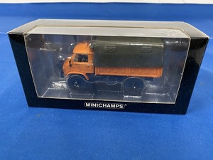 【ミニカー】 1/43　MINICHAMPS　メルセデス・ベンツ　ウニモグ　MB　Unimog　404　オレンジ　 開封済・現状渡し (7162)