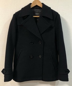 美品 バーバリーブラックレーベル 羊毛 Pコート 濃紺 サイズM ウール BURBERRY BLACK LABEL