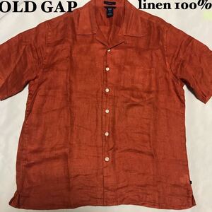 OLD GAP リネン100% 半袖シャツ オープンカラー 開襟 Mサイズ　XL相当　ビッグシルエット
