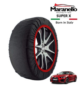 Maranello正規品 スノーソックス BMW 4シリーズ 420i クーペ Mスポーツ 3BA-12AP20 リア 225/45R18 18インチ SUPER X 布製 タイヤ チェーン