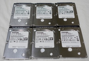 ■正常動作品■TOSHIBA製2.5inch AVコマンド対応HDD 500GB MQ01ABF050 【6台セット】