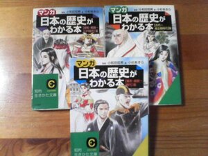 X☆文庫３冊　マンガ日本の歴史がわかる本　古代～南北朝時代・室町戦国～江戸時代・幕末維新～現代　小和田哲男監修　小杉あきら画