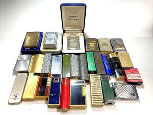 1円 中古 ジャンク zippo ジッポ/他 ガスライター オイルライター 28本セット BOSS/ハーレーなど バラエティ 大量まとめ 喫煙具 コレクター