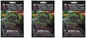 送料\140【BONSAI-TREE・盆栽エアーフレッシュナー／３枚】※《TOKYO BLACK》　盆栽エアフレ　AIR FRESHENER