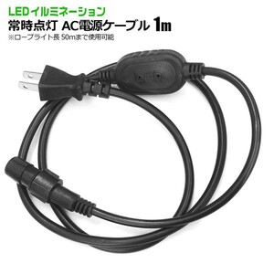 LEDロープライト 高輝度 チューブライト 常時点灯 電源ケーブル ユニット 2芯 直径10mm AC100V