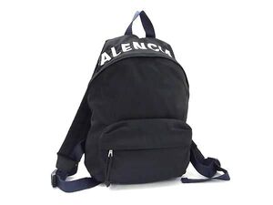 1円 ■極美品■ BALENCIAGA バレンシアガ ナイロン リュックサック バックパック デイパック レディース メンズ ブラック系 FF6217