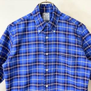 希少《 Mint Condition / REGENT FIT 》2000s 極上品【 Brooks Brothers ビンテージ 青 チェック OX BDシャツ S アメリカ製 】