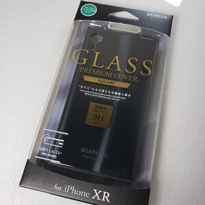 iPhone XR 背面ガラスシェルケース スクエア ダークグレー