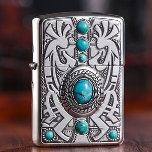 新品 インディアンターコイズ ZIPPO ジッポー zippoオイルライター 真鍮製 未使用 喫煙グッズ