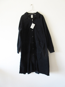 未使用 2021AW KristenseN DU NORD / クリステンセンドゥノルド Z-307 velvet coat one-piece 3 BLACK / ベルベット ワンピース コート