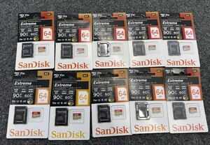 1円～/新品未使用/SanDisk/サンディスク/マイクロSD/SDカード/64GB/10個セット/まとめ売り/まとめて/大量/在庫処分/業者歓迎 