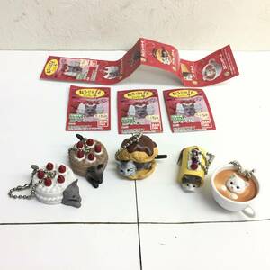 [ねこcafe：4] 全5種類セット「いちごニャートケーキ/チョコニャートケーキ/アメシュークリーム/ニャールケーキ/3Dニャテアート」バンダイ