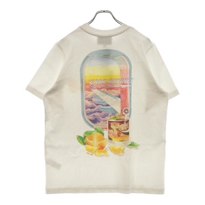 CASABLANCA カサブランカ PANORAMIQUE PRINTED T-SHIRT MF22-JTS-001-01 バックプリント クルーネック半袖Tシャツ ホワイト