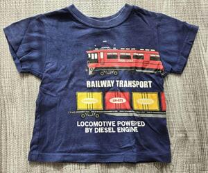 【送料無料】ベビー　列車デザイン Tシャツ　90cm