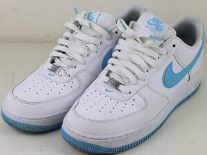 S◇中古品◇メンズシューズ NIKE/ナイキ NIKE AIR 26.5cm 白/水色 エアフォース1/AIR FORCE1 バスケットボールシューズ 本体のみ