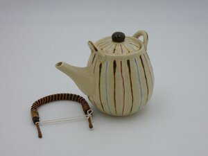 ◆◇サザビー Afternoon Tea 十草貫入 土瓶急須 茶漉付 つる付 / 680cc 陶器 日本製 美濃焼 飲食店 お茶 茶器 和食器 / 新品 未使用◇◆