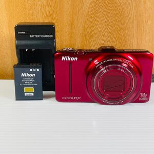 ［1203B］Nikon COOLPIX S9300 レッド コンパクトデジタルカメラ ニコン