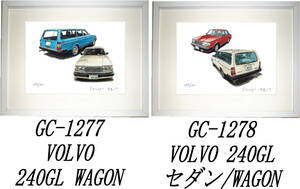 GC-1277 VOLVO 240GL WAGON・GC-1278 240GL SEDAN/WAGON限定版画300部 直筆サイン有 額装済●作家 平右ヱ門 希望ナンバーをお選び下さい。