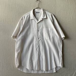 80s COMME des GARCONS HOMME オープンカラー シャツ / オーバーサイズ コットン ベージュ アーカイブ ビンテージ 半袖 90s T4-01033-1934