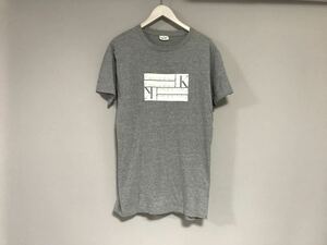 本物カルバンクラインCalvinKleinコットンロゴプリント袖TシャツメンズサーフアメカジワークミリタリービジネススーツグレーMメキシコ製