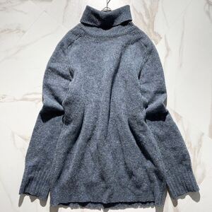 美品◆MARTIN MARGIELA 2005AW ここのえ期 本人期 14番 タートルネック セーター ニット 長袖 ブルー メランジ ウール マルタンマルジェラ