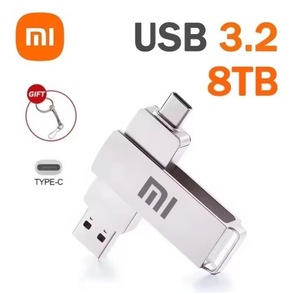 【Xiaomi】超高速3.2 TYPE-C USBメモリ 8TB 2in1 フラッシュメモリ シルバー マルチデバイス対応 外付け スマートフォン 車 PC TV