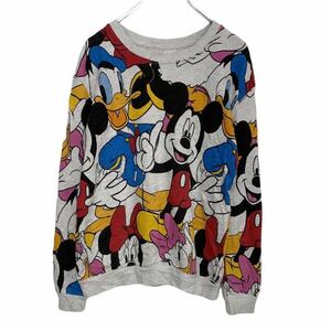 Disney by bershka スウェットトレーナー レディース S ミッキー ミニー ドナルド デイジー キャラ 古着卸 アメリカ仕入 t2111-4706