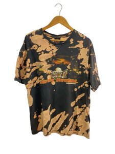 HARLEY DAVIDSON◆BEEFY-T/タイダイTシャツ/コットン/ブラック/総柄