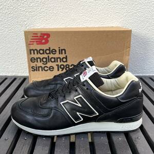 フルグレイン オールレザー New Balance M576CKK UK製 US9 27cm 限定イギリス英国製 黒 ブラック×ベージュ NB スニーカー Made In England