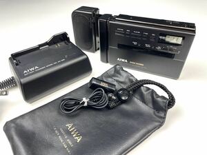 【美品】AIWA HS-F50 スピーカー 充電器 電池ケース ポータブルカセットレコーダー アイワ（20240609A2）