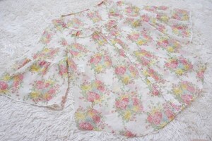 【DipDrops】オンワード樫山◆花柄シフォンチュニックブラウス M