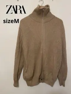 ZARA ベージュ ジップアップセーター M ニット